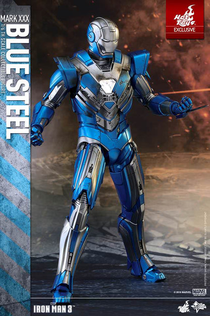 PRE-LOVED - Hot Toys - MMS391 - Iron Man 3: Iron Man Mark 30 Blue Steel