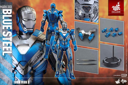 PRE-LOVED - Hot Toys - MMS391 - Iron Man 3: Iron Man Mark 30 Blue Steel