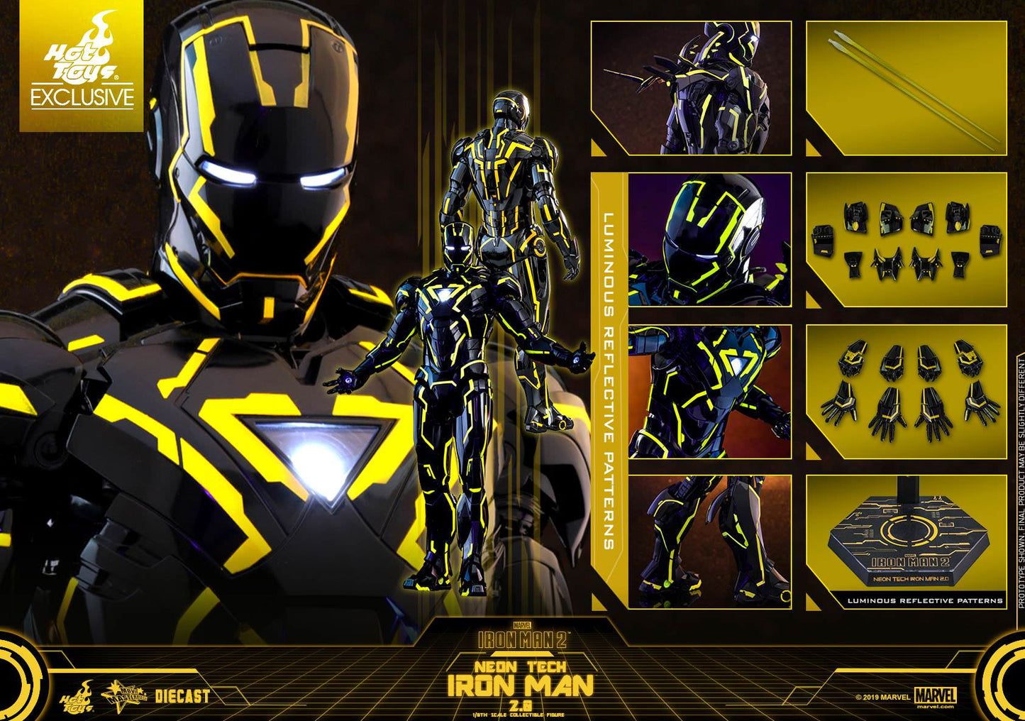 PRE-LOVED - Hot Toys Exclusive - MMS523D29 - Iron Man Mark 6 Neon Tech 2.0