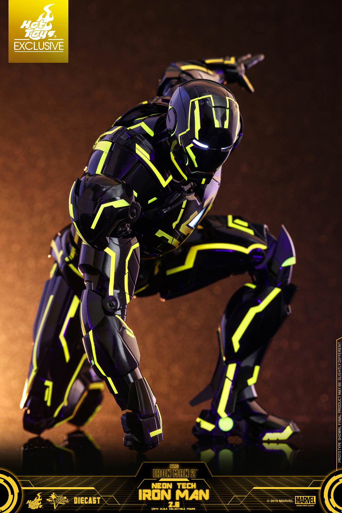 PRE-LOVED - Hot Toys Exclusive - MMS523D29 - Iron Man Mark 6 Neon Tech 2.0