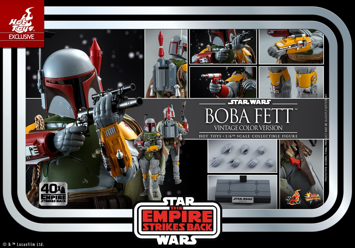Hot Toys Exclusive - Star Wars The Empire Strikes Back: Boba Fett (40th Anniversary Vintage Colour Version)