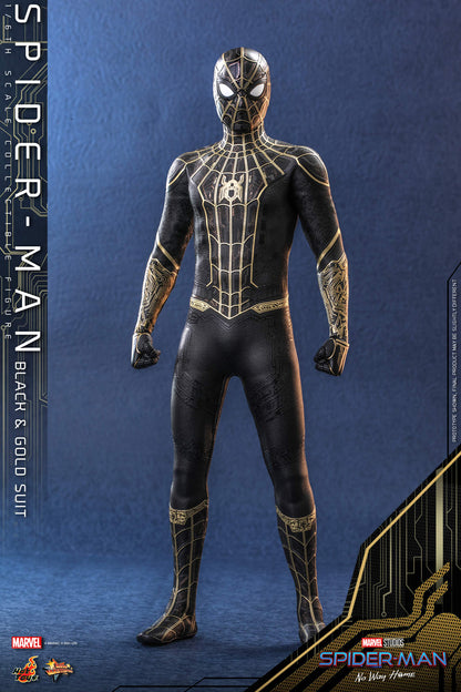 PRE-LOVED - Hot Toys - MMS604 - Spider-Man : No Way Home: Black & Gold Suit