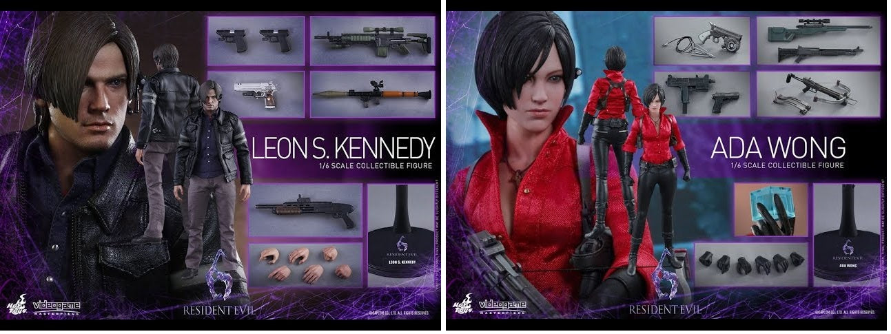 PRE-LOVED - Hot Toys - VGM021 and VGM022 - Resident Evil 4: Ada Wong and Leon S. Kennedy Set