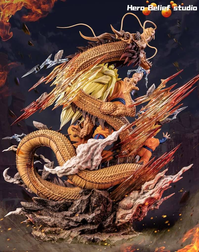 Hero Belief Studio - Dragon Ball Z: 1/6th Scale SS3 Goku, Gohan and Goten Dragon Fist GK Statue